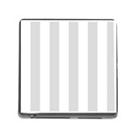 Vertical Stripes - White and Gainsboro Gray Memory Card Reader (Square)