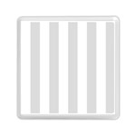 Vertical Stripes - White and Gainsboro Gray Memory Card Reader with Storage (Square)