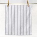 Vertical Stripes - White and Gainsboro Gray Face Towel