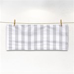 Vertical Stripes - White and Gainsboro Gray Hand Towel
