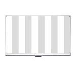 Vertical Stripes - White and Gainsboro Gray Business Card Holder
