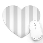 Vertical Stripes - White and Gainsboro Gray Heart Mousepad