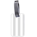 Vertical Stripes - White and Gainsboro Gray Luggage Tag (Two Sides)