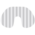 Vertical Stripes - White and Gainsboro Gray Travel Neck Pillow