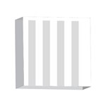 Vertical Stripes - White and Gainsboro Gray 4 x 4  Acrylic Photo Block