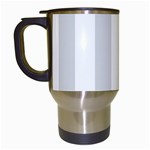 Vertical Stripes - White and Gainsboro Gray Travel Mug (White)