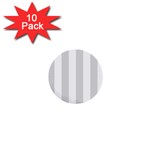 Vertical Stripes - White and Gainsboro Gray 1  Mini Button (10 pack)