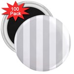 Vertical Stripes - White and Gainsboro Gray 3  Magnet (100 pack)