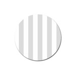 Vertical Stripes - White and Gainsboro Gray Magnet 3  (Round)