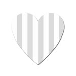 Vertical Stripes - White and Gainsboro Gray Magnet (Heart)