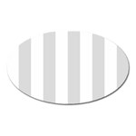 Vertical Stripes - White and Gainsboro Gray Magnet (Oval)