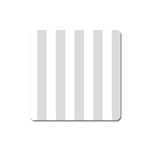 Vertical Stripes - White and Gainsboro Gray Magnet (Square)