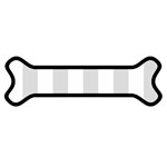 Vertical Stripes - White and Gainsboro Gray Magnet (Dog Bone)