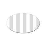 Vertical Stripes - White and Gainsboro Gray Sticker Oval (100 pack)