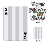 Vertical Stripes - White and Gainsboro Gray Playing Cards 54 Designs