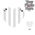 Vertical Stripes - White and Gainsboro Gray Playing Cards 54 (Heart)