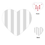 Vertical Stripes - White and Gainsboro Gray Playing Cards (Heart)