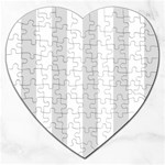 Vertical Stripes - White and Gainsboro Gray Jigsaw Puzzle (Heart)