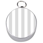 Vertical Stripes - White and Gainsboro Gray Silver Compass