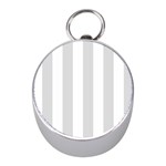 Vertical Stripes - White and Gainsboro Gray Silver Compass (Mini)