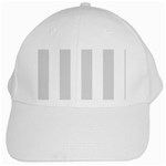 Vertical Stripes - White and Gainsboro Gray White Cap