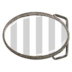 Vertical Stripes - White and Light Gray Belt Buckle