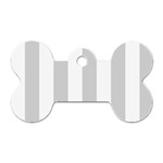 Vertical Stripes - White and Light Gray Dog Tag Bone (One Side)