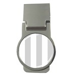 Vertical Stripes - White and Light Gray Money Clip (Round)