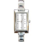 Vertical Stripes - White and Light Gray Rectangle Italian Charm Watch
