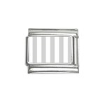 Vertical Stripes - White and Light Gray Italian Charm (9mm)