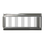 Vertical Stripes - White and Light Gray Superlink Italian Charm (9mm)