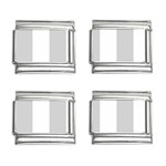 Vertical Stripes - White and Light Gray 9mm Italian Charm (4 pack)