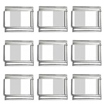 Vertical Stripes - White and Light Gray 9mm Italian Charm (9 pack)
