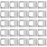 Vertical Stripes - White and Light Gray 9mm Italian Charm (25 pack)