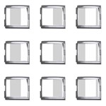Vertical Stripes - White and Light Gray Mega Link Italian Charm (9 pack)