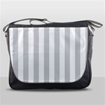 Vertical Stripes - White and Light Gray Messenger Bag