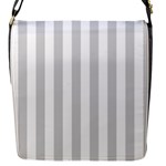 Vertical Stripes - White and Light Gray Flap Closure Messenger Bag (S)