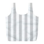 Vertical Stripes - White and Light Gray Full Print Recycle Bag (L)