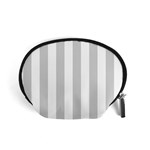 Vertical Stripes - White and Light Gray Accessory Pouch (Small)