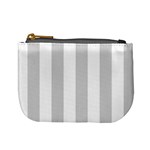 Vertical Stripes - White and Light Gray Mini Coin Purse