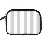Vertical Stripes - White and Light Gray Digital Camera Leather Case