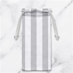 Vertical Stripes - White and Light Gray Jewelry Bag