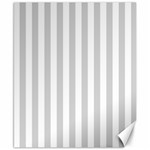 Vertical Stripes - White and Light Gray Canvas 8  x 10 