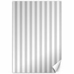 Vertical Stripes - White and Light Gray Canvas 12  x 18 