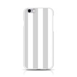 Vertical Stripes - White and Light Gray Apple iPhone 6/6S Silicone Case (Transparent)
