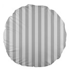 Vertical Stripes - White and Light Gray Large 18  Premium Flano Round Cushion