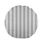 Vertical Stripes - White and Light Gray Standard 15  Premium Round Cushion