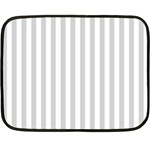 Vertical Stripes - White and Light Gray Fleece Blanket (Mini)