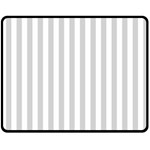 Vertical Stripes - White and Light Gray Fleece Blanket (Medium) (One Side)