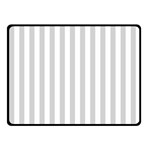 Vertical Stripes - White and Light Gray Fleece Blanket (Small) (One Side)